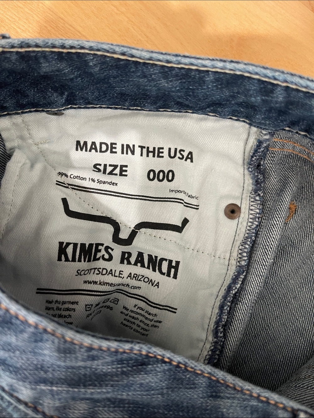 Kimes Ranch Monica Straight-Leg Dark Blue Denim Jeans with Raw Hem XXS - Picture 4 of 4